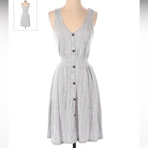 Caution To The Wind Black and White Striped Midi Dress